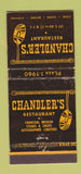 Matchbook Cover - Chandler's Restaurant New York City WORN 30 Stick