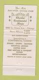 Matchbook Cover - Charles' Continental House Chicago IL 30 Strike