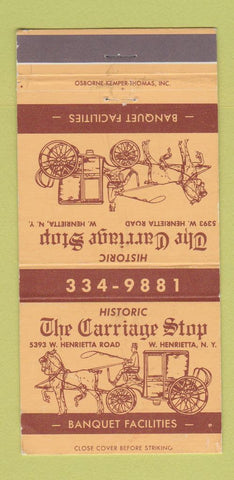 Matchbook Cover - Carriage Stop West Henrietta NY 30 Strike