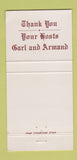 Matchbook Cover - Carriage Stop West Henrietta NY 30 Strike