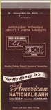 Matchbook Cover - American National bAnk Gadsden AL 30 Strike
