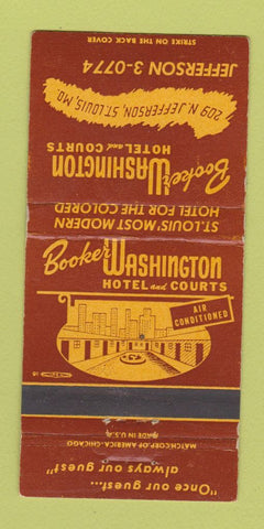 Matchbook Cover - Booker Washington Hotel St Louis MO 30 Strike