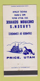 Matchbook Cover - Larsen's Chevron oil gas Price UT 30 Strike