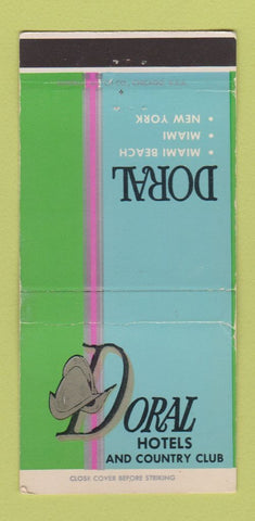 Matchbook Cover - Doral Hotel Miami Beach New York City WEAR 30 Strike