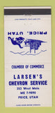 Matchbook Cover - Larsen's Chevron oil gas Price UT 30 Strike