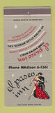 Matchbook Cover - El Paseo Inn Mexican Food Los Angeles CA girlie 30 Strike