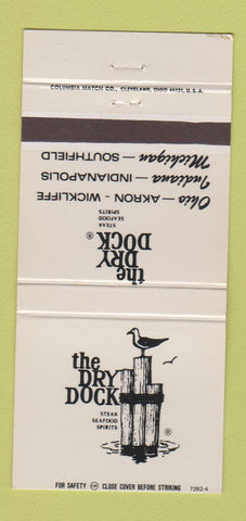 Matchbook Cover - Dry Dock Restaurant Akron OH Indianapolis IN 30 Strike