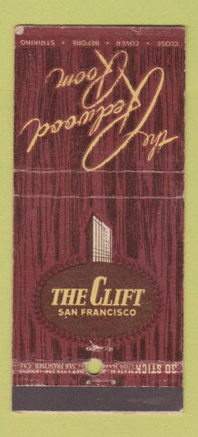 Matchbook Cover - Clift Hotel San Francisco CA Redwood Room 30 Stick