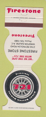 Matchbook Cover - Firestone Tires Winston Salem NC