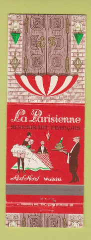 Matchbook Cover - La Parisienne French Restaurant Reef Hotel Waikiki Hawaii