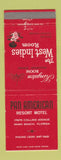 Matchbook Cover - Pan American Resort Motel Miami Beach FL West Indies Room