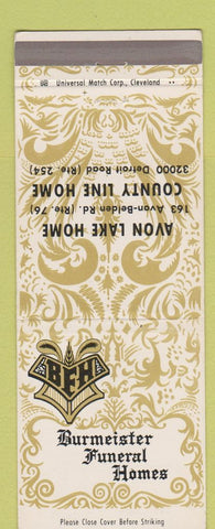 Matchbook Cover - Burmeister Funeral Home Cleveland OH