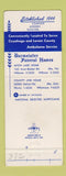 Matchbook Cover - Burmeister Funeral Home Cleveland OH
