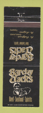 Matchbook Cover - Barclay Jack's Restaurant Oakland CA Tempe AZ WEAR