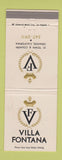 Matchbook Cover - Villa Fontana Orange CA WEAR