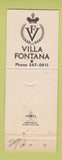 Matchbook Cover - Villa Fontana Orange CA WEAR