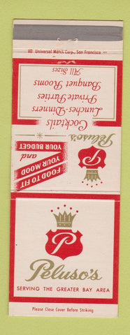 Matchbook Cover - Peluso's Restaurant Oakland San Francisco CA