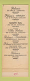 Matchbook Cover - Peluso's Restaurant Oakland San Francisco CA