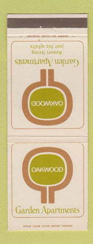 Matchbook Cover - Oakwood Garden Apartments Anaheim Coronado Mission Bay CA