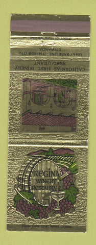 Matchbook Cover - Regina Winery Restaurant Etiwanda CA
