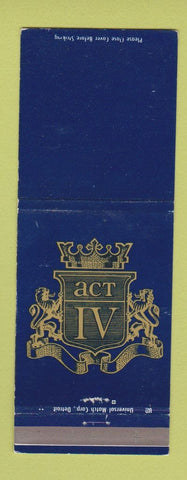 Matchbook Cover - Act IV Detroit MI WEAR