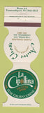 Matchbook Cover - La Cipollina Italian Yarmouthport MA WEAR