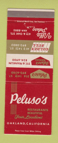Matchbook Cover - Peluso's Restaurant Oakland CA