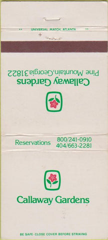 Matchbook Cover - Callaway Gardens Pine Mountain GA WEAR 30 Strike