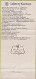 Matchbook Cover - Callaway Gardens Pine Mountain GA WEAR 30 Strike