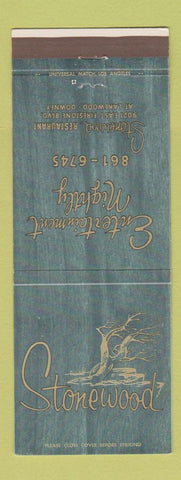 Matchbook Cover - Stonewood Restaurant Downey CA