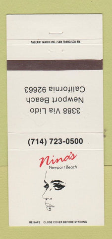 Matchbook Cover - Nian's Newport Beach CA girlie 30 Strike