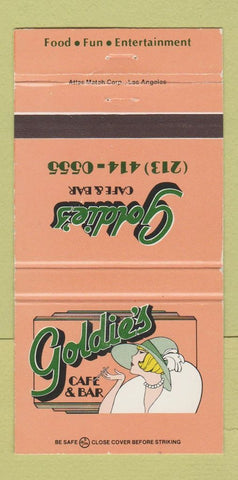 Matchbook Cover - Goldie's Cafe Bar El Segundo CA girlie 30 Strike