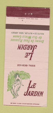 Matchbook Cover - Le Jardin Butler NJ 30 Strike