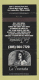 Matchbook Cover - La Traviata Italian Food Fort Lauderdale FL girlie 30 Strike