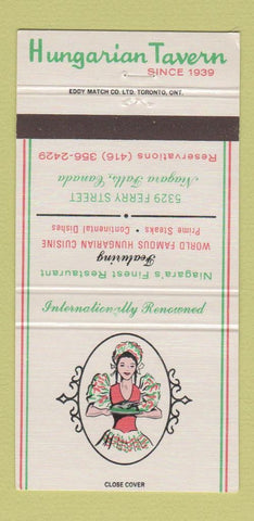 Matchbook Cover - Hungarian Tavern Niagara Falls ON Girlie 30 Strike