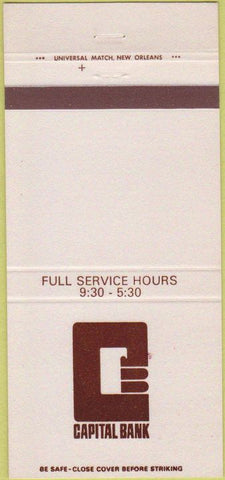 Matchbook Cover - Capital Bank Baton Rouge LA 30 Strike
