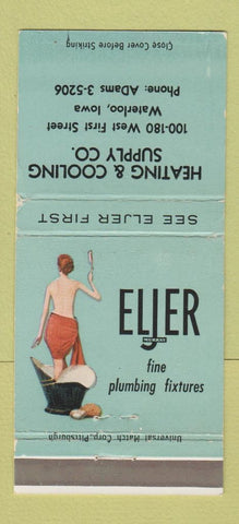 Matchbook Cover - Eljer Plumbing Fixtures Waterloo IA girlie WEAR 30 Strike