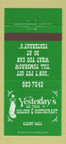 Matchbook Cover - Yesterday's Old Time Saloon Albany GA 30 Strike