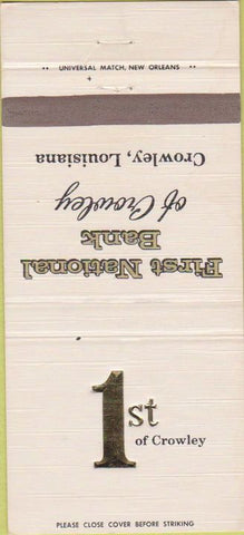 Matchbook Cover - First National Bank Crowley LA 30 Strike