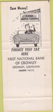 Matchbook Cover - First National Bank Crowley LA 30 Strike