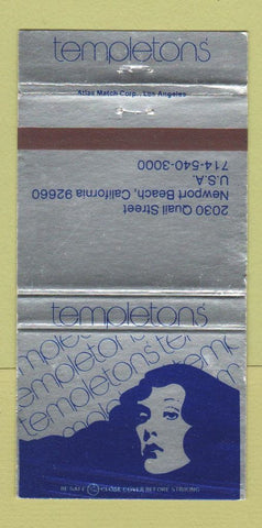 Matchbook Cover - Templeton's Newport Beach CA girlie 30 Strike