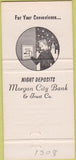 Matchbook Cover - Morgan City Bank Morgan City LA 30 Strike