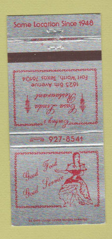 Matchbook Cover - Casa Linda Restaurant Fort Worth TX girlie Mexican 30 Strike
