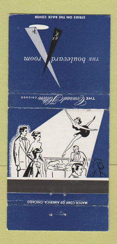 Matchbook Cover - Conrad Hilton Hotel Chicago IL Boulevard Room girlie 30 Strike