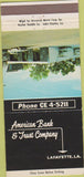 Matchbook Cover - American Bank Trust Lafayette LA 30 Strike