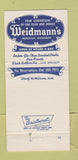 Matchbook Cover - Weidmann's Restaurant Meridian MS 30 Strike