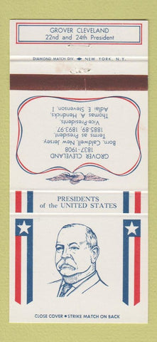 Matchbook Cover - US Presidents Diamond Grover Cleveland 30 Strike