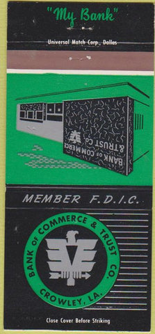Matchbook Cover - Bank of Commerce Trust Crowley LA 30 Strike