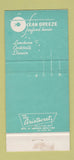 Matchbook Cover - Ocean Breeze Seafood House Jersey City NJ 30 Strike