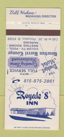 Matchbook Cover - Royale 8 Inn Princeton IL 30 Strike